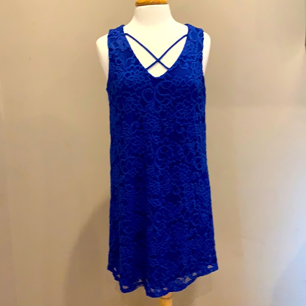 NWT Charming Charlie blue lace dress